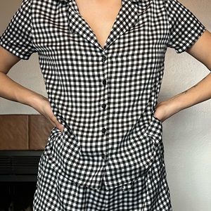 Black and white plaid pajamas